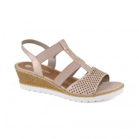 Comfortable wedge sandals Remonte W RKR667 rose gold (38)