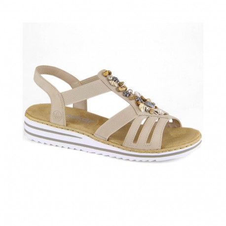 Comfortable Rieker W RKR680 beige sandals (37)