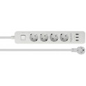 DeLock socket strip 4-way USB white