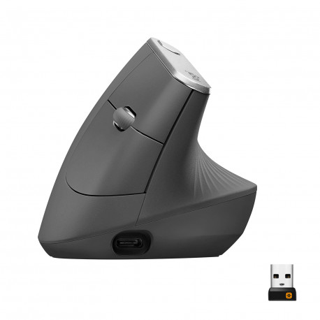 Pelė belaidė Logitech  Ergonomic Mouse  MX VERTICAL  Wireless  USB, Bluetooth  Graphite