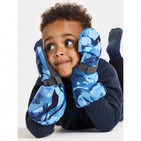 Kindad Didriksons Biggles Kids' Printed Mittens sinine/kirju - 2/4