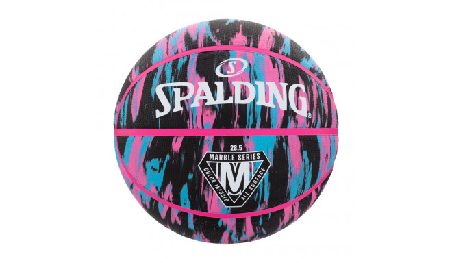 Korvpall Spalding Marble must/roosa suurus 6