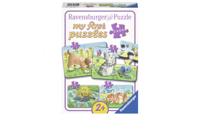 Ravensburger minu esimene pusle 2-4-6-8 tk Koer, kass, kilpkonn ja jänku