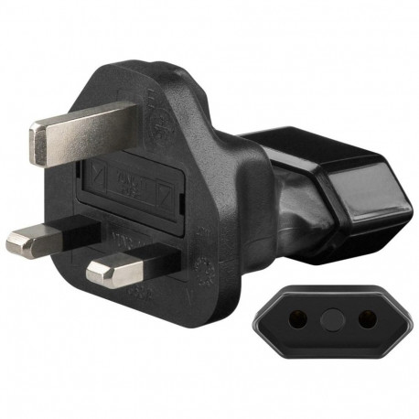 goobay Mains Adapter Europe to UK, Black