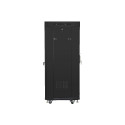 RACK CABINET 19" FREE-STANDING 27U/600X600 (FLAT PACK) WITH GLASS DOOR LCD BLACK LANBERG V2