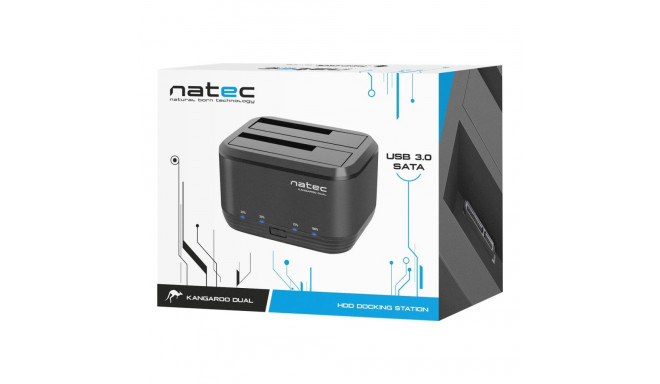 NATEC NSD-0955 Natec Docking Station KANGAROO DUAL 2.5/3.5 HDD USB 3.0 + AC adapter