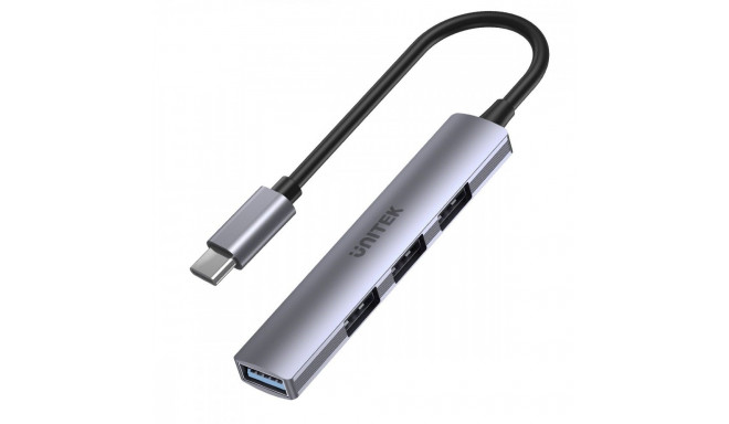 HUB USB-C; 3x USB-A 2.0 1x USB-A 5 Gbps alu