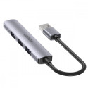 HUB USB-A; 3x USB-A 2.0; 1x USB-A 5 Gbps Alu