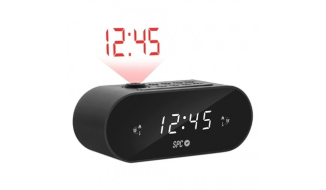 Radio Alarm Clock with LCD Projector SPC 1 Black (1 Unit)