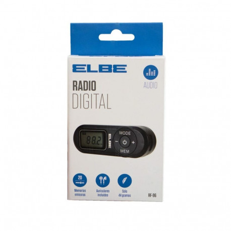 Kaasaskantav Digitaalne Raadio ELBE RF96 Must FM Mini