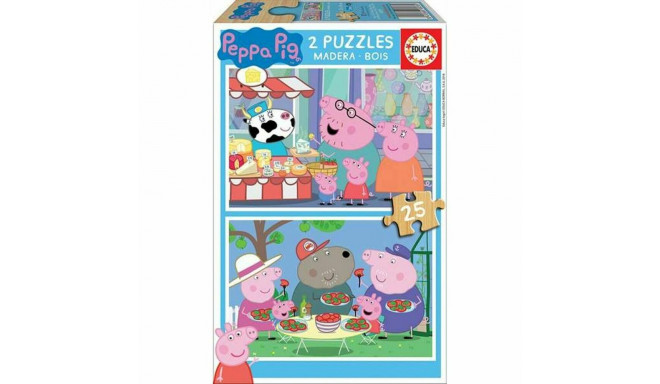 2-Puzzle Set   Peppa Pig Cosy corner         25 Pieces 26 x 18 cm