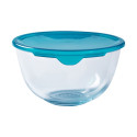 Apaļa Pusdienu Kastīte ar Vāku Pyrex Cook & Store 16 x 16 x 10 cm Zils 1 L Silikona Stikls (3 gb.)