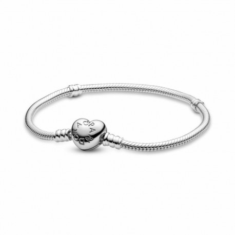 Naiste Käevõru Pandora HEART CLASP SNAKE CHAIN BRACELET