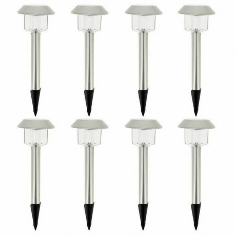 Päikeselamp Lumisky Alesia LED Hõbedane Roostevaba teras Jahe Valge (8 Ühikut)