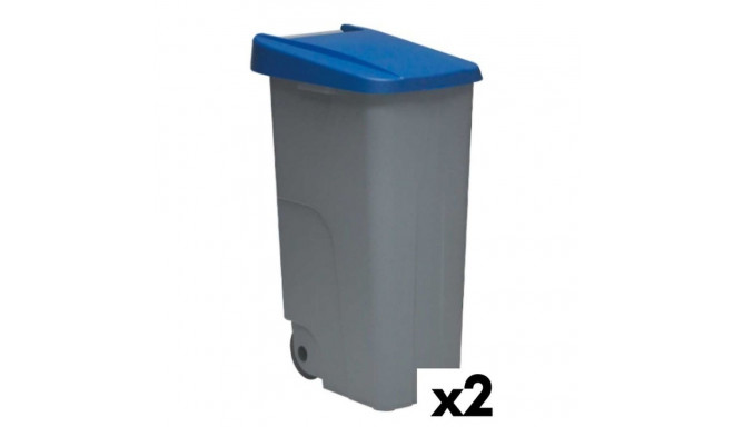 Dustbin with Wheels Denox 85 L Blue 58 x 41 x 76 cm