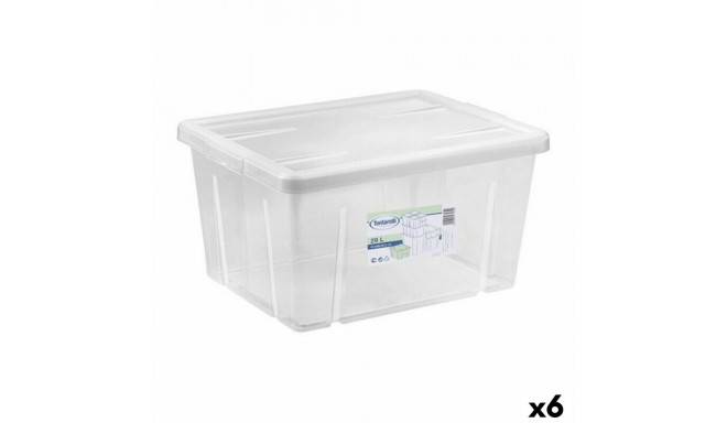 Storage Box with Lid Tontarelli Linea box 29 L 47 x 36 x 24,5 cm (6 Units)