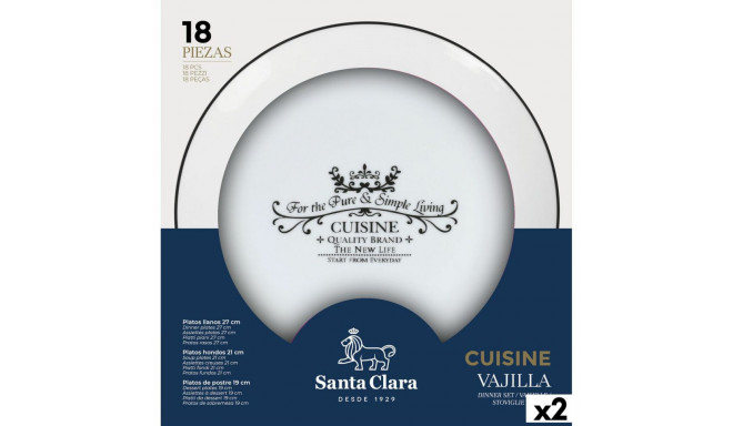 Māla trauki Santa Clara Cuisine 18 Daudzums Porcelāns Apaļa (2 gb.)