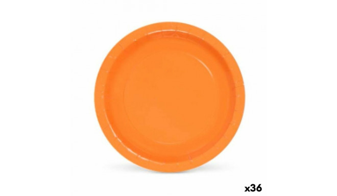 Plate set Algon Disposable Cardboard Orange (36 Units)