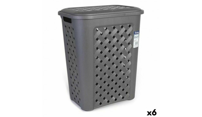 Laundry basket Tontarelli Arianna 30 L Graphite 37,5 x 27,5 x 47 cm (6 Units)