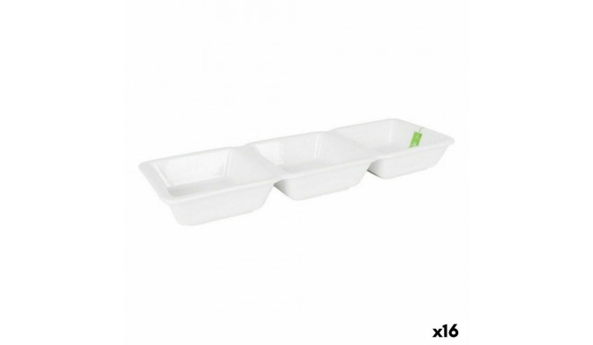 Bļoda La Mediterránea Yummy Aperitīvs Porcelāns Balts 29,3 x 9,5 x 3,3 cm (16 gb.) (29,3 x 9,5 x 3,3