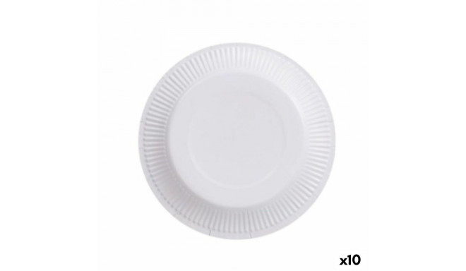 Plate set Algon Disposable White Cardboard 18 cm (10 Units)