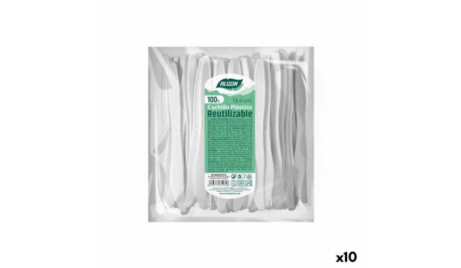 Knife Set Algon Reusable White 10 Units 19,6 cm