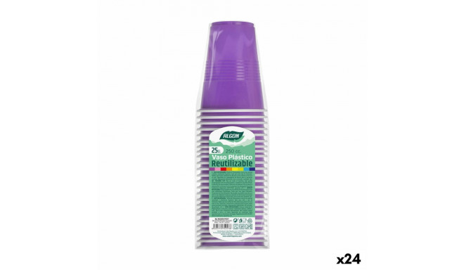 Set of reusable glasses Algon Fuchsia 24 Units 250 ml (25 Pieces)
