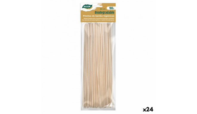 Barbecue Skewer Set Algon Bamboo 300 x 2,5 x 30 mm (100 Pieces) (24 Units)