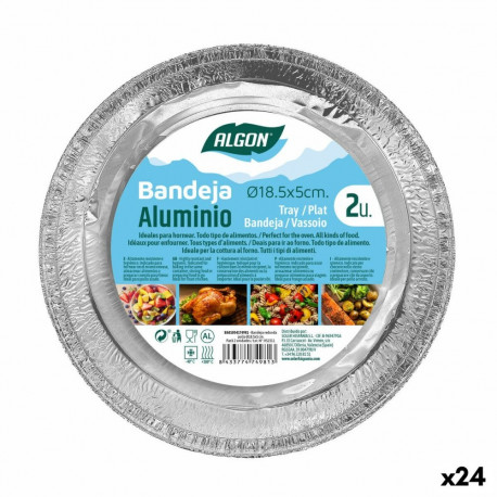 Set of trays Algon Circular Chicken 24 Units