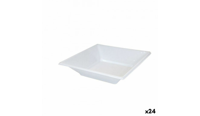 Set of reusable plates Algon White Plastic (24 Units)