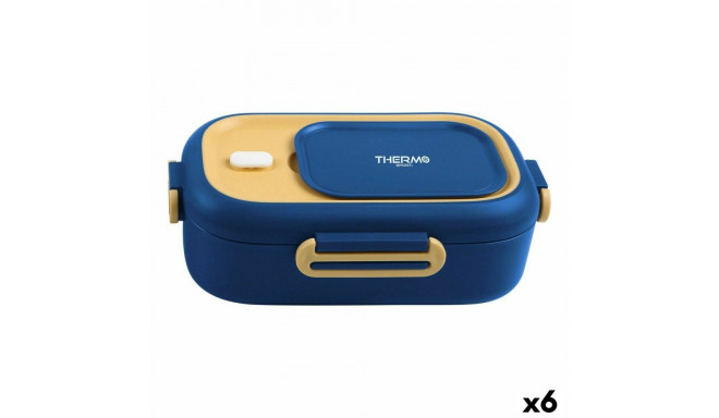 Hermetic Lunch Box ThermoSport Steel Plastic Rectangular 550 ml Thermal (6 Units)