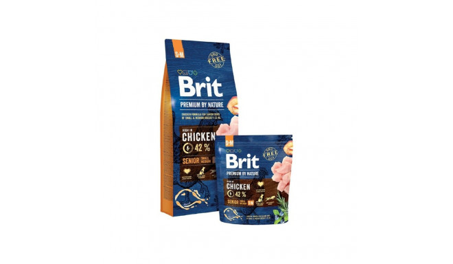 Фураж Brit Premium by Nature Senior S+M старший Яблоко Курица Кукуруза 15 kg