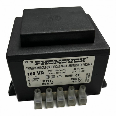 Safety transformer for swimming pool lighting PHONOVOX tp31100 100 VA 12 V 230 V 50-60 Hz 9,8 x 7,9