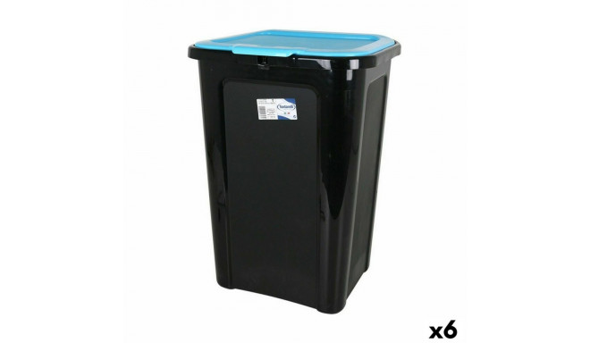 Rubbish Bin Tontarelli Coverline Blue 44 L Black 38,5 x 34,5 x 54,5 cm (6 Units)