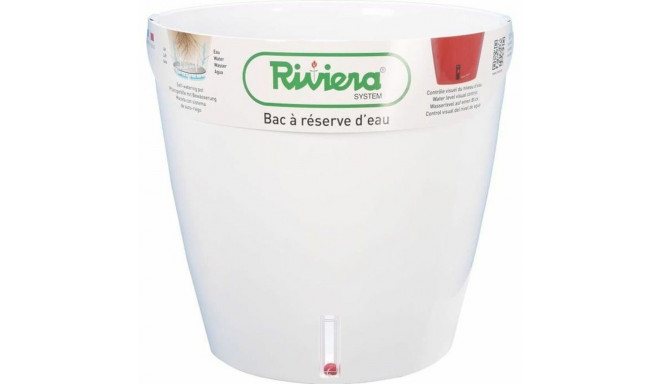 Self-watering flowerpot Riviera White polypropylene Circular Ø 36 x 33 cm