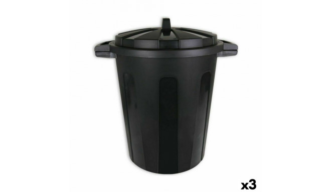 Rubbish Bin Dem 70 L Black 56 x 45 x 60 cm (3 Units)