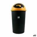 Rubbish Bin Tontarelli Big hoop Yellow Black 50 L (10 Units)