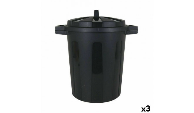 Rubbish Bin Dem 50 L Black 55 x 41 x 54 cm (3 Units)