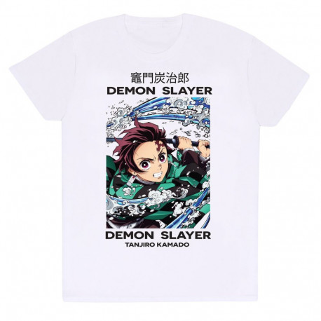 Lühikeste varrukatega T-särk Demon Slayer Whirlpool Valge Unisex - S