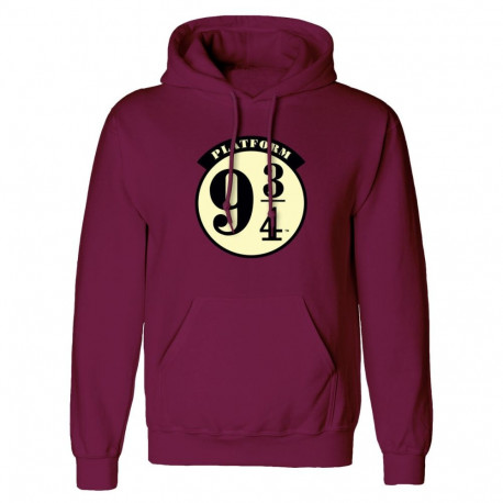Unisex Hoodie Harry Potter Platform 9 and 3 Quarters Burgundy - XXL