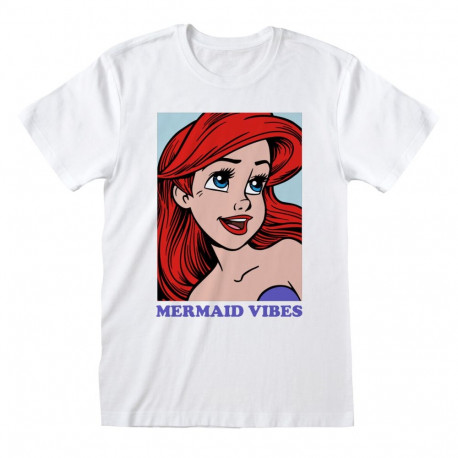 Lühikeste varrukatega T-särk The Little Mermaid Mermaid Vibes Valge Unisex - XL