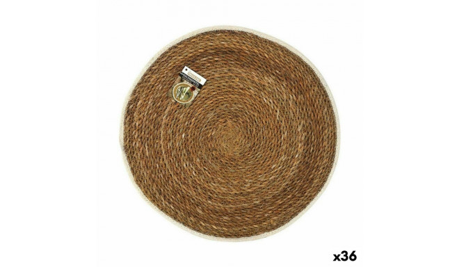 Table Mat Privilege Marine algae Brown With trim Ø 45 cm (36 Units)