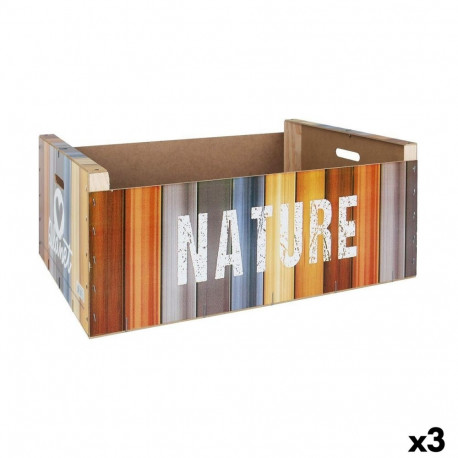 kaanega säilituskarp Confortime Nature Puit Mitmevärviline 58 x 39 x 21 cm (3 Ühikut)