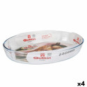 Ahjuvorm Quttin   Läbipaistev Klaas ovaalne 4,5 L 39,6 x 27,35 x 6,6 (4 Ühikut)