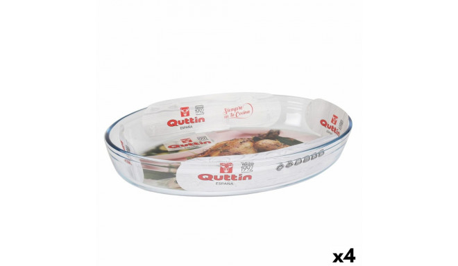 Ahjuvorm Quttin   Läbipaistev Klaas ovaalne 4,5 L 39,6 x 27,35 x 6,6 (4 Ühikut)