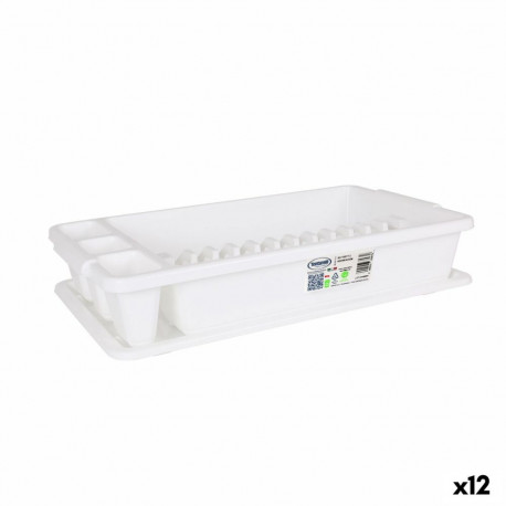 Köögi Kraanikausi Kuivatusrest Tontarelli Scola Plastmass Valge 45 x 26 x 8,5 cm (12 Ühikut)