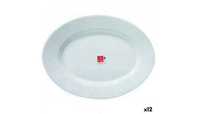 Serveerimisvaagen Bormioli Toledo Valge Klaas ovaalne 34 x 26,5 x 1,8 cm (12 Ühikut)