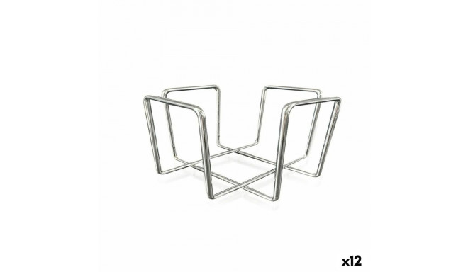 Napkin holder Quttin 17,5 x 17,5 x 9,5 cm (12 Units) Chromed