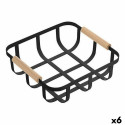 Multi-purpose basket Confortime Black 23 x 23 x 8 cm (6 Units)