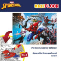 Laste pusle Spider-Man Kahesuunaline 4-funktsiooniline 48 Tükid, osad 35 x 1,5 x 25 cm (6 Ühikut)